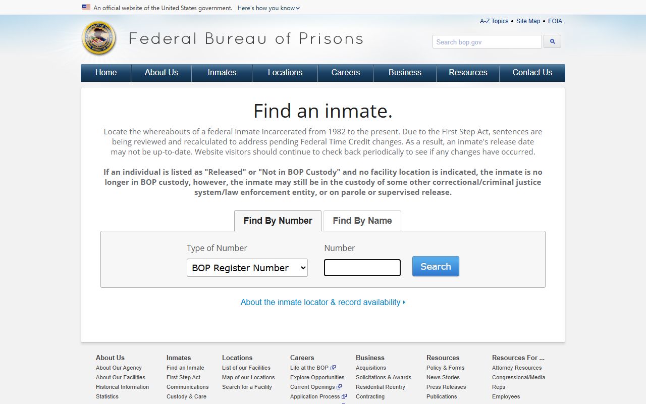 Federal BOP inmate locator for Autauga County residents in the federal prison population