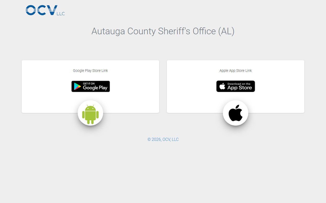 Official app share page for the Autauga County Sheriff's Office AL app